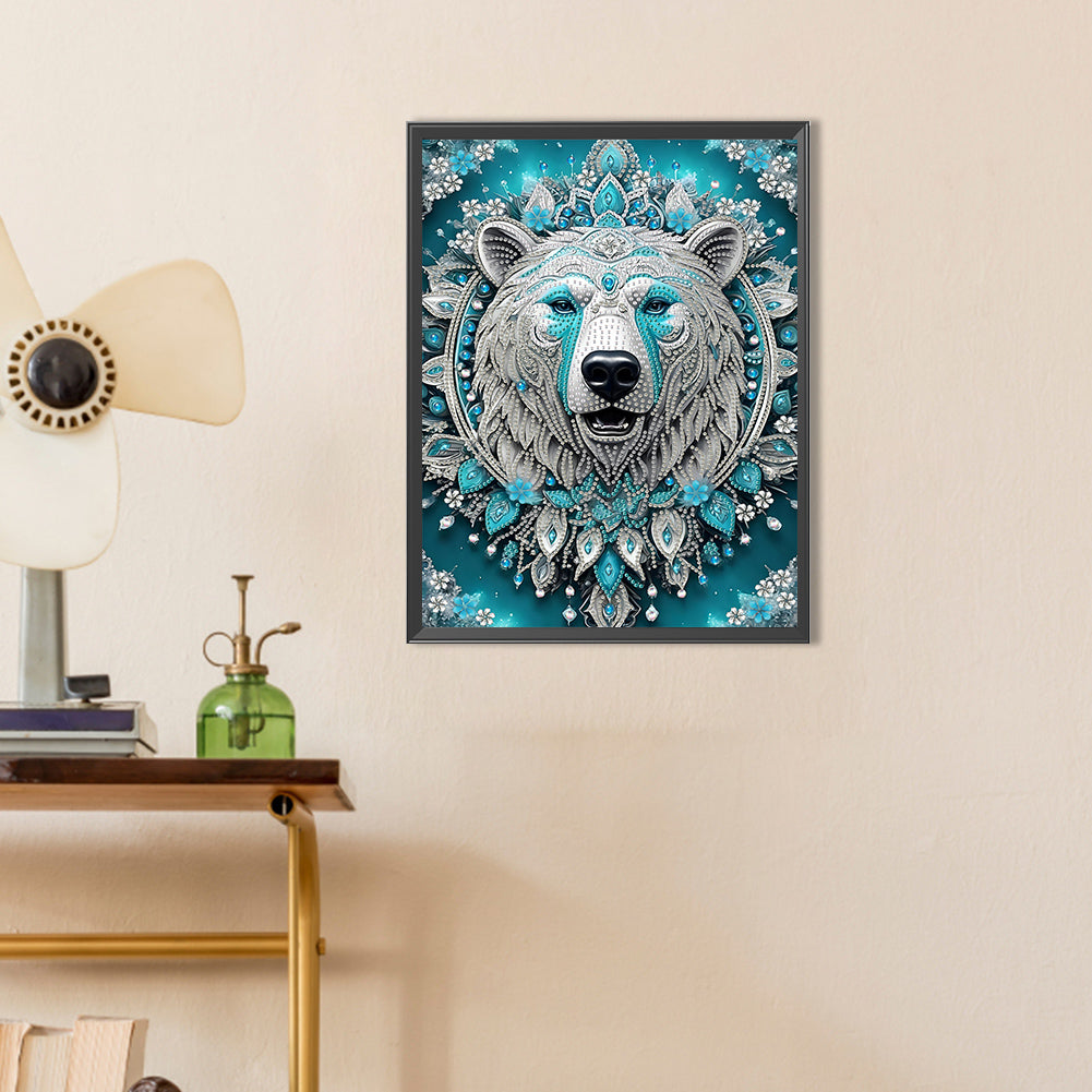 Blue Fantasy Bear - Special Shaped Drill Diamond Painting 30*40CM