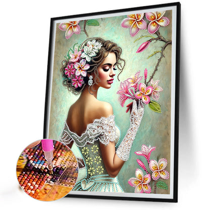 Elegant And Luxurious Woman - Special Shaped Drill Diamond Painting 30*40CM