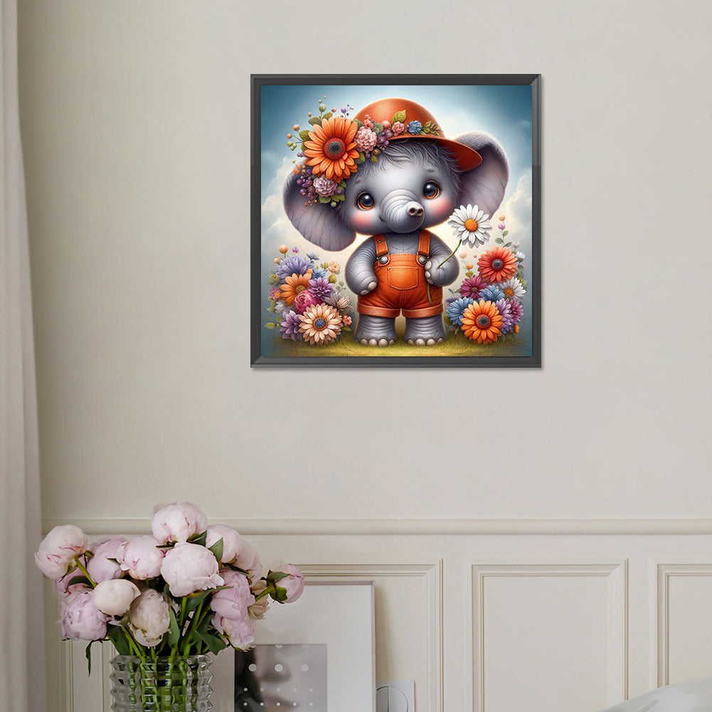 Elephant'S Garden - Full Square Drill Diamond Painting 30*30CM