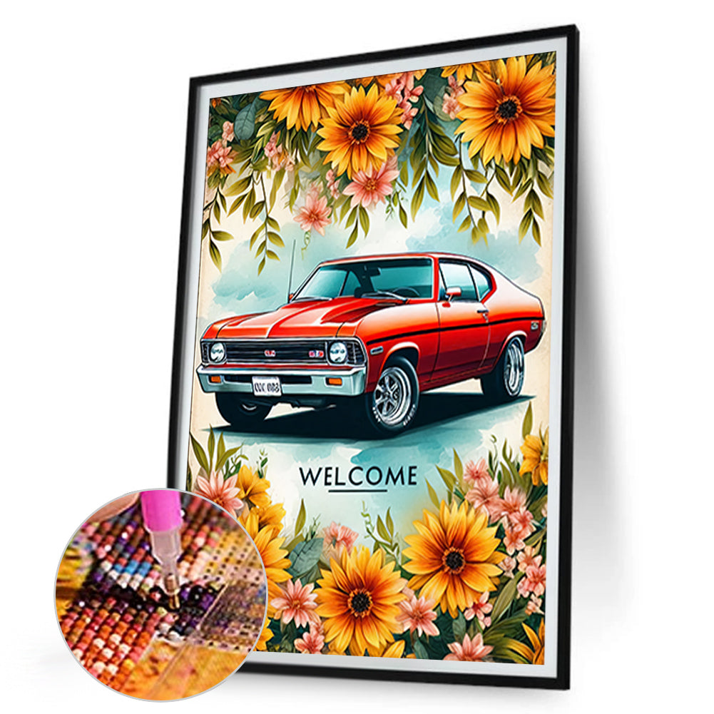 Car - Full Round Drill Diamond Painting 30*45CM