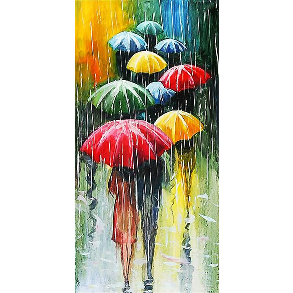 Umbrella Oil Painting - Full Round Drill Diamond Painting 45*85CM