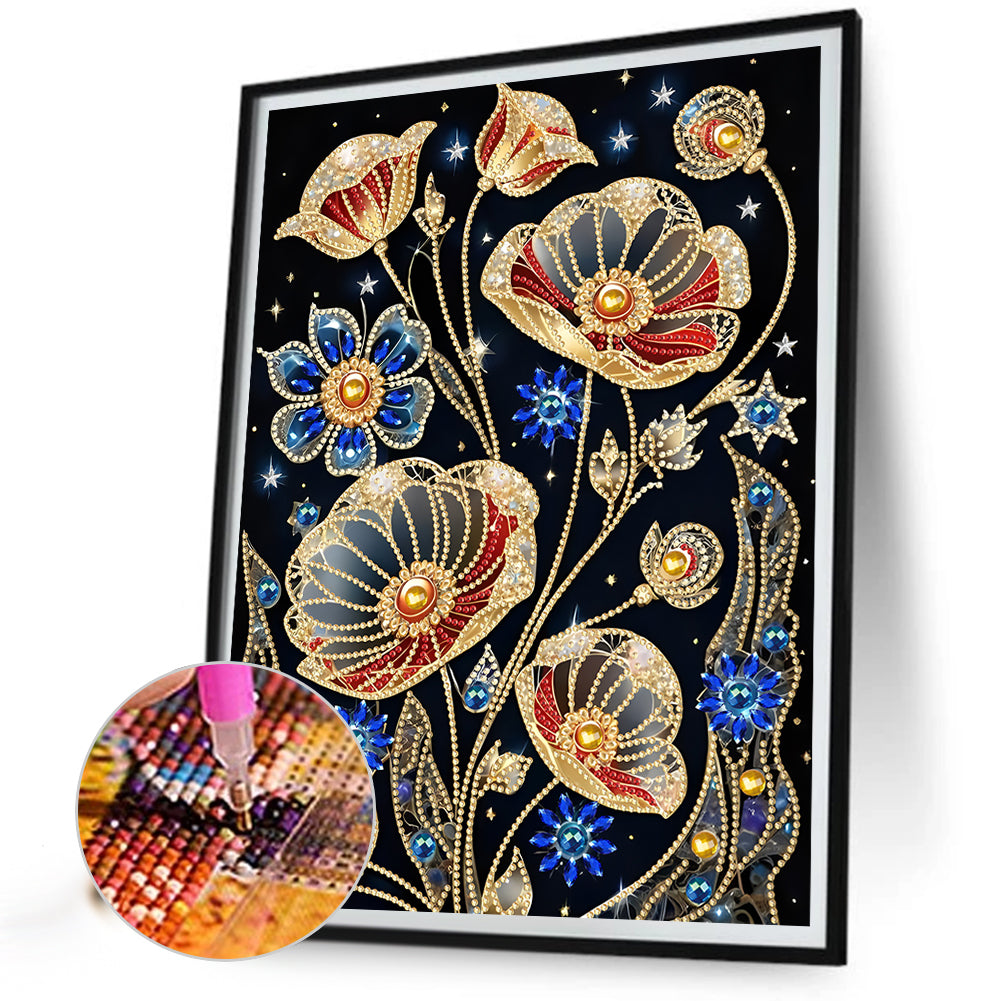 Dream Poppy - Special Shaped Drill Diamond Painting 30*40CM