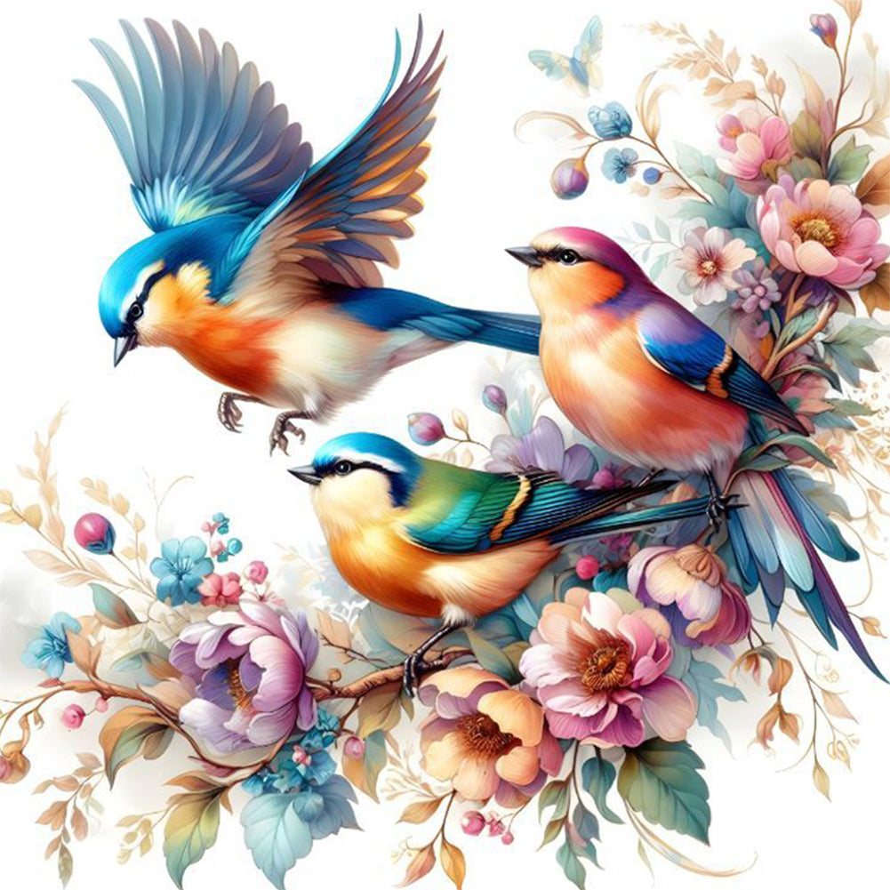 Bird - Full Round Drill Diamond Painting 30*30CM