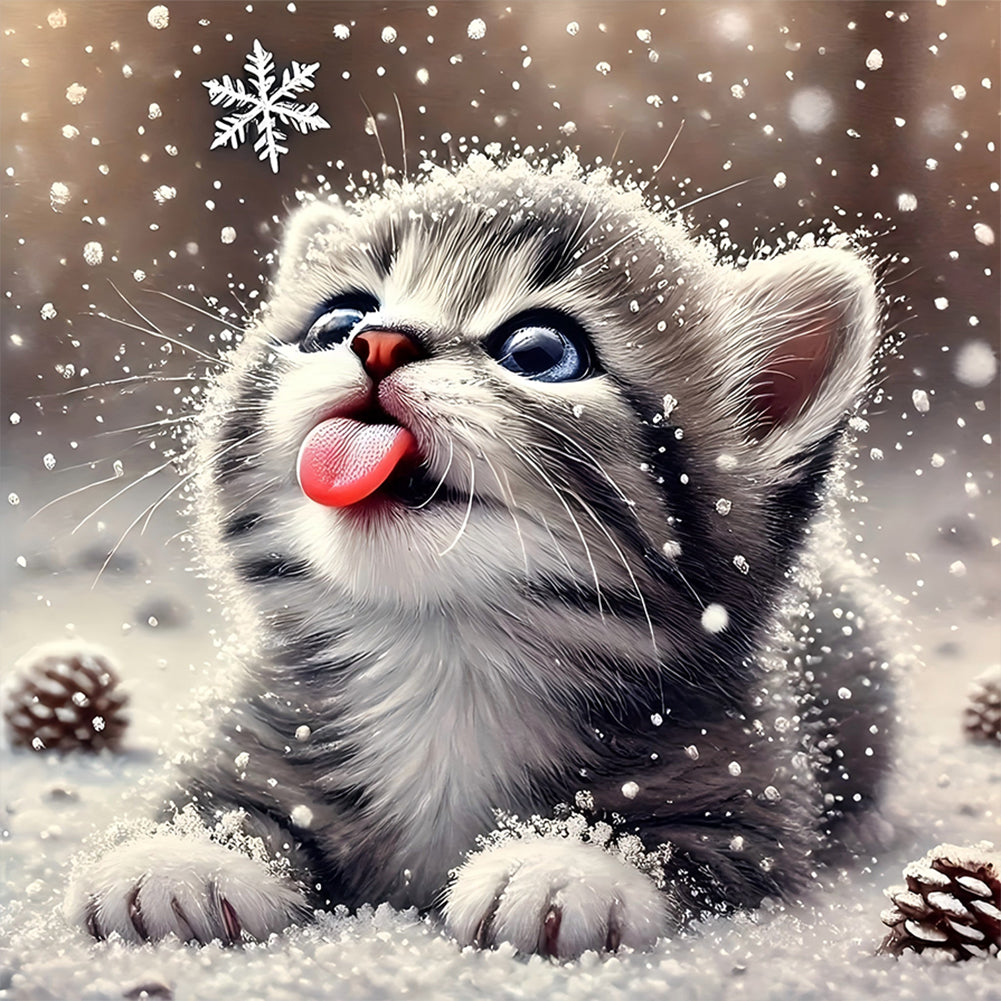 Tabby Cat - Full Round Drill Diamond Painting 30*30CM