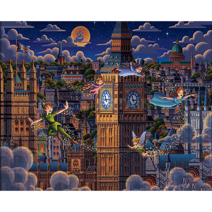 Big Ben And Cartoon Characters - Full Round Drill Diamond Painting 50*40CM