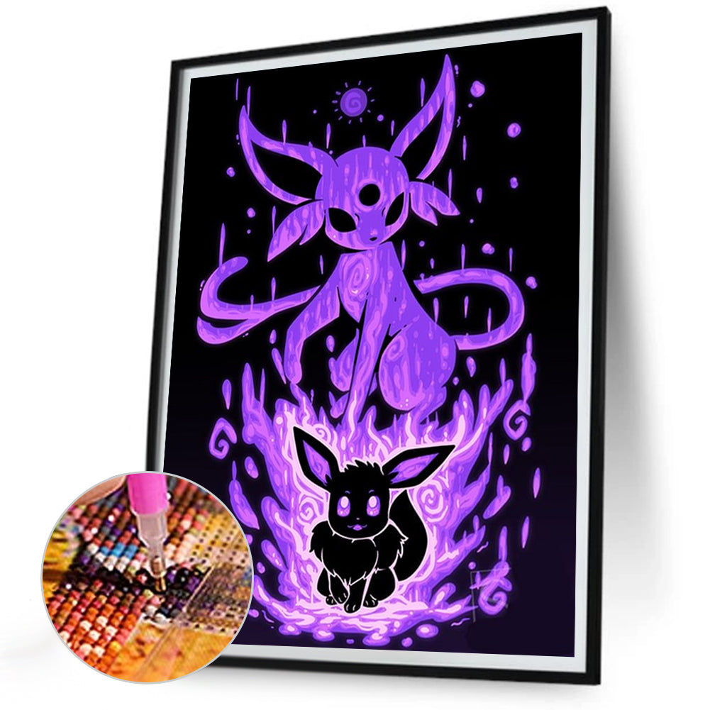 Pikachu Silhouette - Full Round Drill Diamond Painting 30*40CM
