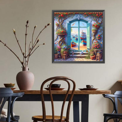 Window View - Full Round Drill Diamond Painting 40*40CM