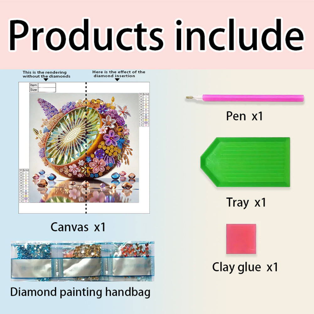 Fruit Kiwi - Special Shaped Drill Diamond Painting 30*30CM