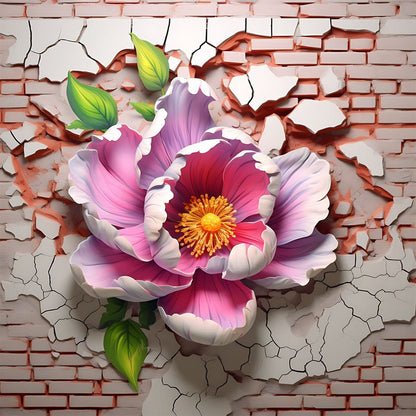 Wall Peony - Full Round Drill Diamond Painting 40*40CM
