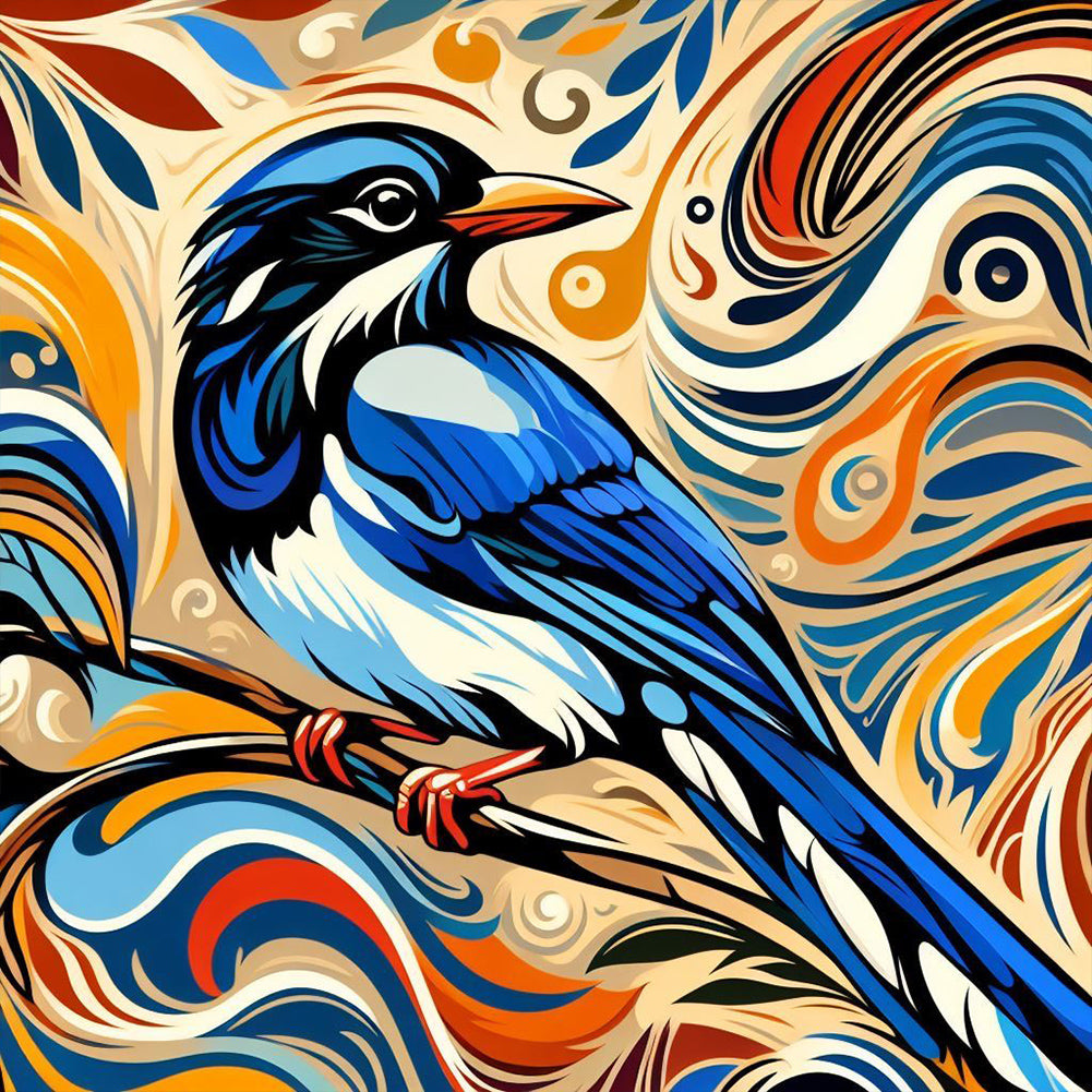 Blue Bird - Full Round Drill Diamond Painting 40*40CM