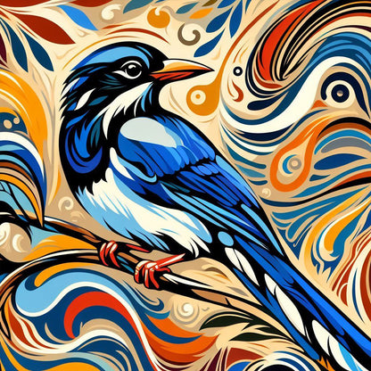 Blue Bird - Full Round Drill Diamond Painting 40*40CM