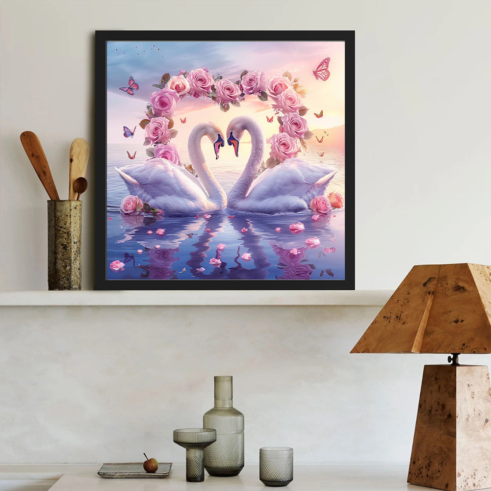 Swan - Full Round Drill Diamond Painting 40*40CM