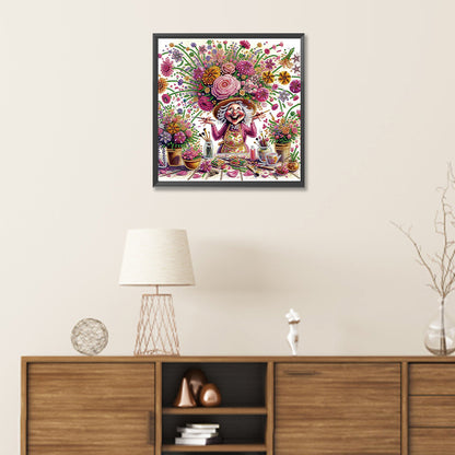 Optimistic Old Lady - Special Shaped Drill Diamond Painting 30*30CM