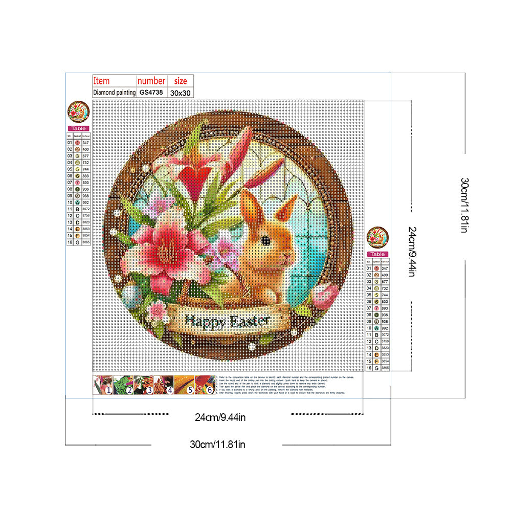 Easter Bunny - Full Round Drill Diamond Painting 30*30CM