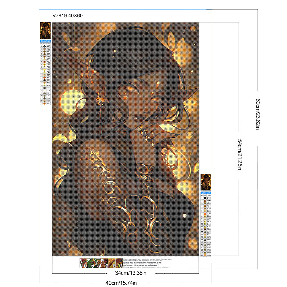 Elf Girl - Full Round Drill Diamond Painting 40*60CM