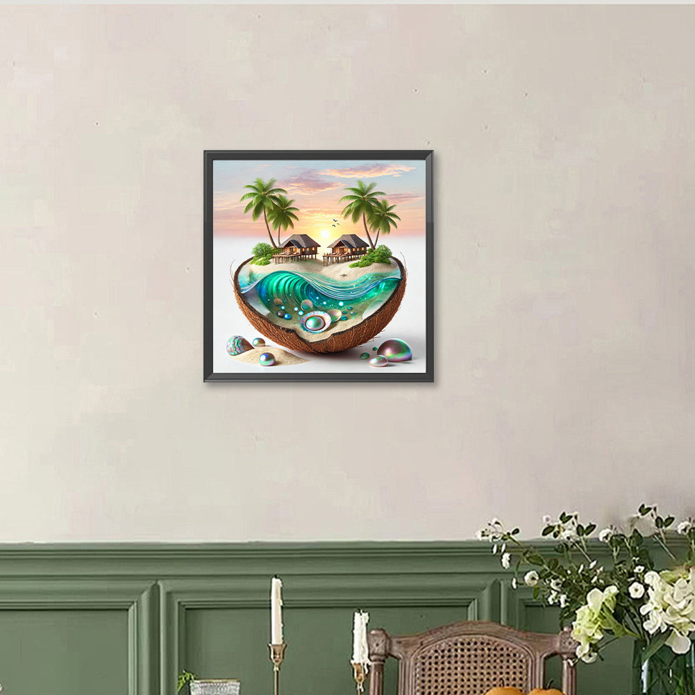 Coconut Beach - Full Round Drill Diamond Painting 40*40CM