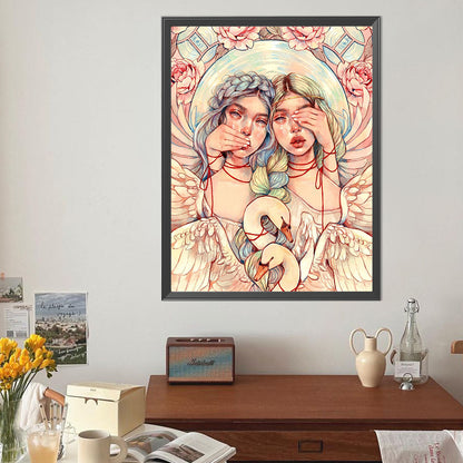 Flower Girl - Full Round Drill Diamond Painting 40*50CM
