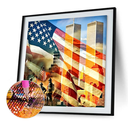 Stars And Stripes - Full Square Drill Diamond Painting 40*40CM