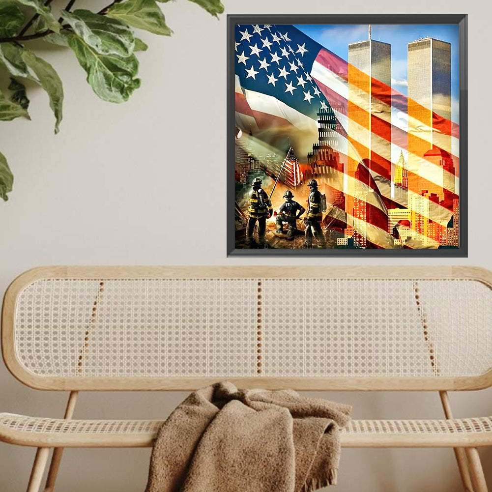 Stars And Stripes - Full Square Drill Diamond Painting 40*40CM