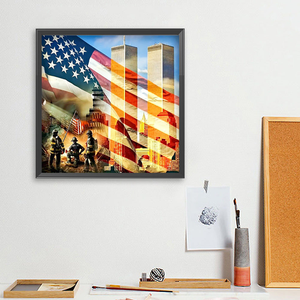 Stars And Stripes - Full Square Drill Diamond Painting 40*40CM
