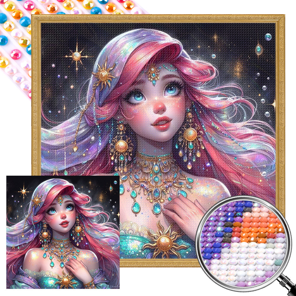 Exotic Red-Haired Girl - Full AB Round Drill Diamond Painting 40*40CM