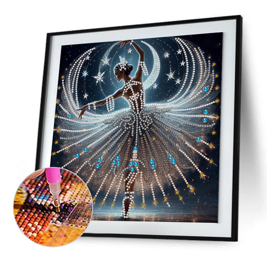 Dancing Girl With Beautiful Skirt - Special Shaped Drill Diamond Painting 30*30CM