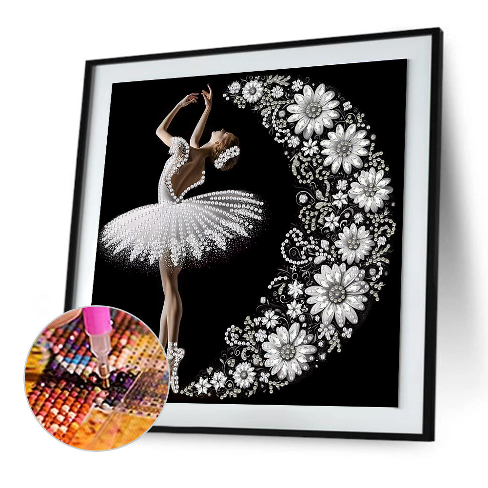 Dancing Girl With Beautiful Skirt - Special Shaped Drill Diamond Painting 30*30CM