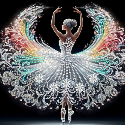 Dancing Girl With Beautiful Skirt - Special Shaped Drill Diamond Painting 30*30CM