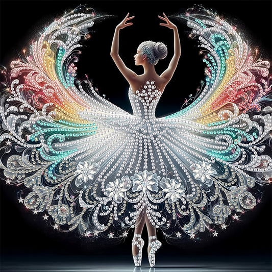 Dancing Girl With Beautiful Skirt - Special Shaped Drill Diamond Painting 30*30CM