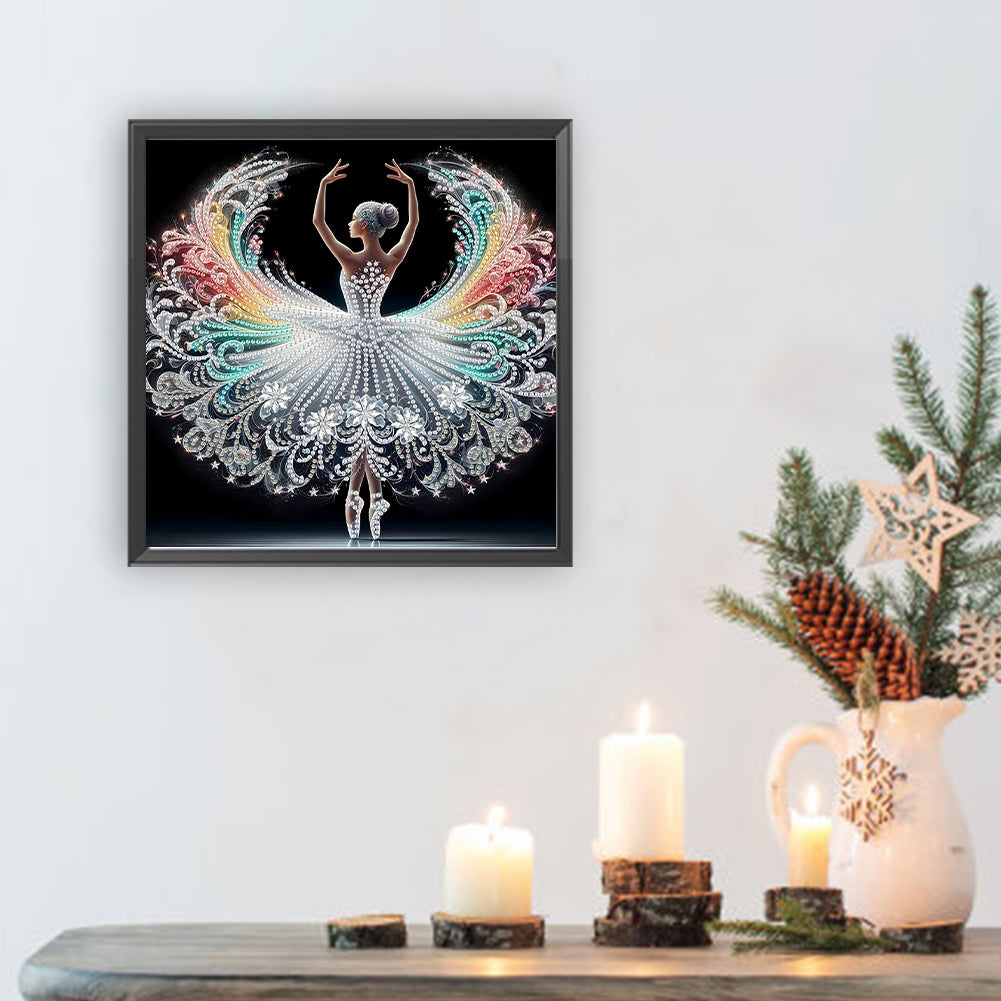 Dancing Girl With Beautiful Skirt - Special Shaped Drill Diamond Painting 30*30CM