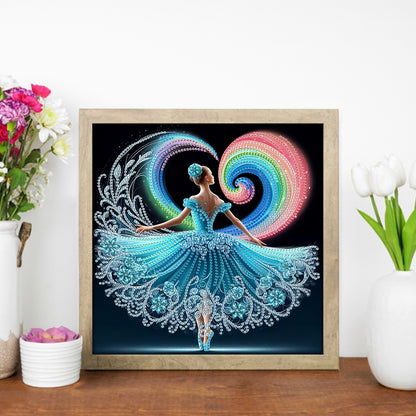 Dancing Girl With Beautiful Skirt - Special Shaped Drill Diamond Painting 30*30CM