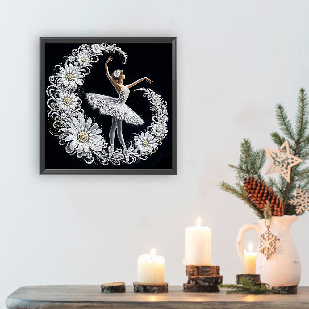 Dancing Girl With Beautiful Skirt - Special Shaped Drill Diamond Painting 30*30CM