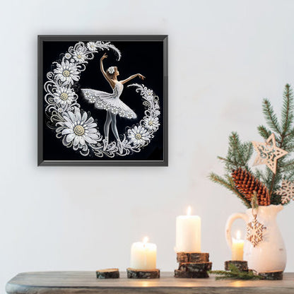 Dancing Girl With Beautiful Skirt - Special Shaped Drill Diamond Painting 30*30CM