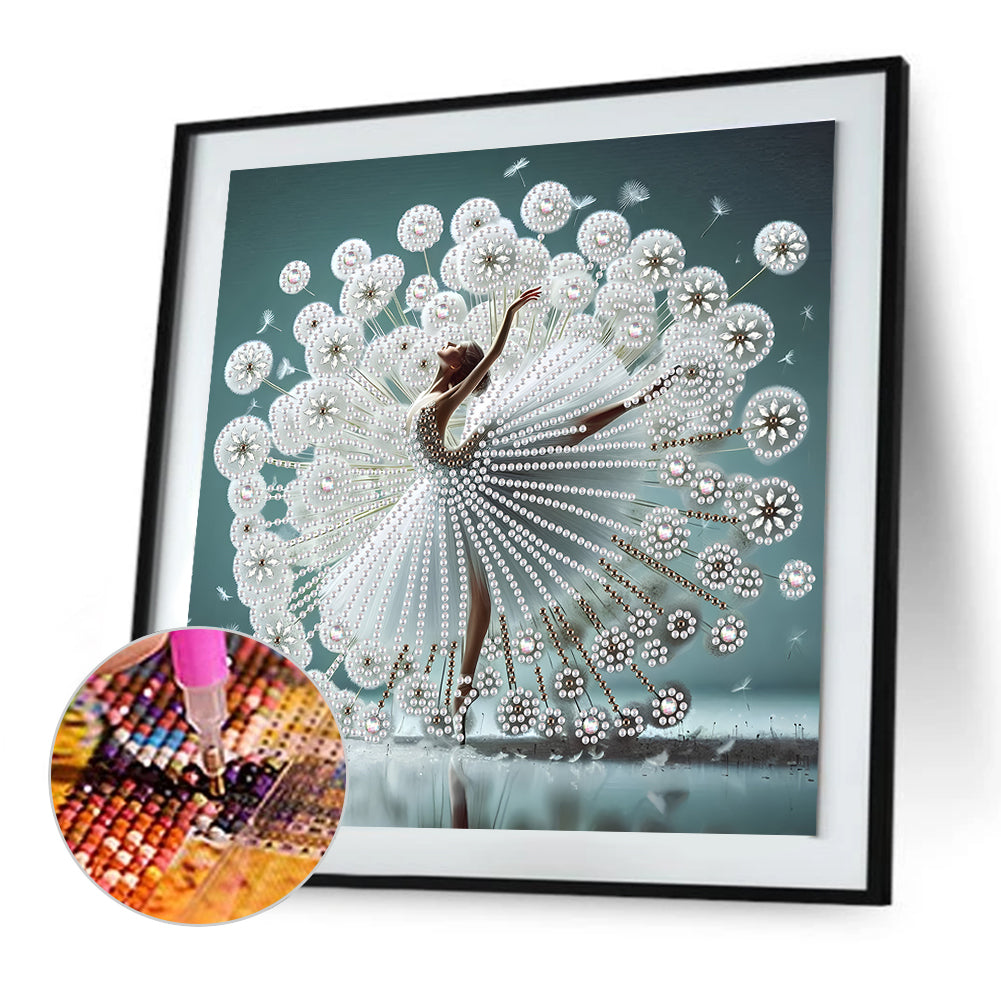 Dancing Girl With Beautiful Skirt - Special Shaped Drill Diamond Painting 30*30CM