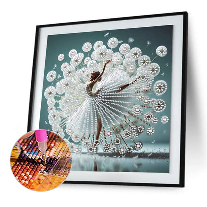 Dancing Girl With Beautiful Skirt - Special Shaped Drill Diamond Painting 30*30CM