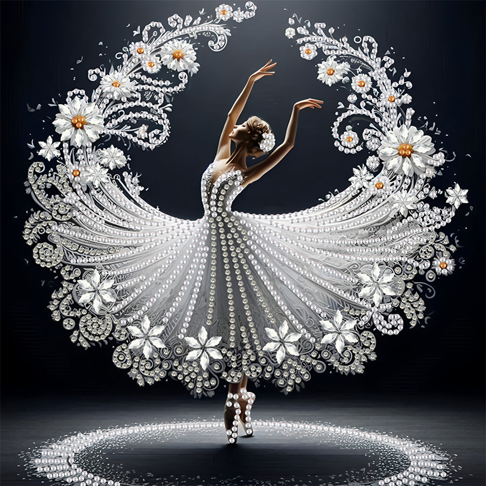 Dancing Girl With Beautiful Skirt - Special Shaped Drill Diamond Painting 30*30CM