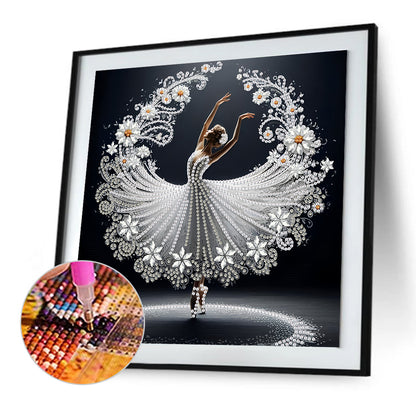 Dancing Girl With Beautiful Skirt - Special Shaped Drill Diamond Painting 30*30CM
