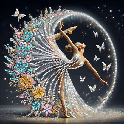Dancing Girl With Beautiful Skirt - Special Shaped Drill Diamond Painting 30*30CM