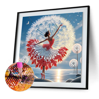 Dancing Girl With Beautiful Skirt - Special Shaped Drill Diamond Painting 30*30CM