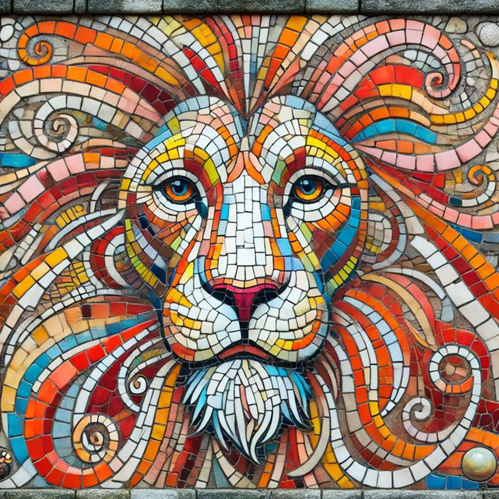 Tiger With Tiles - Full Round Drill Diamond Painting 30*30CM