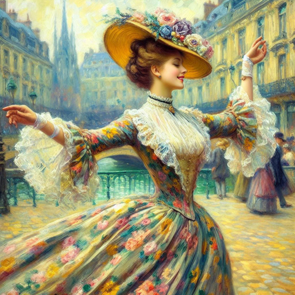 Rococo Girl - Full Round Drill Diamond Painting 40*40CM