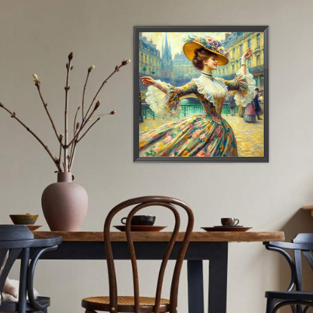 Rococo Girl - Full Round Drill Diamond Painting 40*40CM