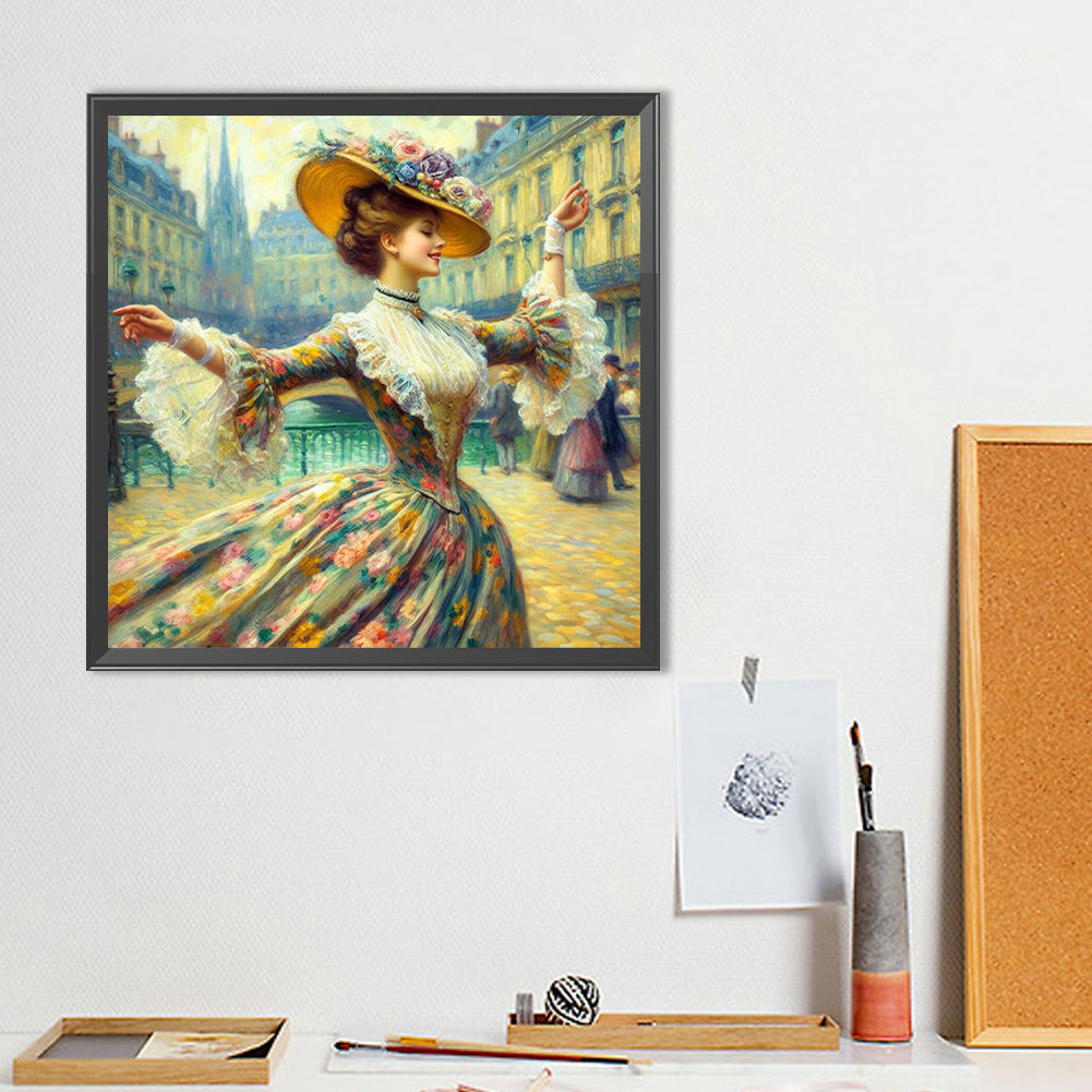 Rococo Girl - Full Round Drill Diamond Painting 40*40CM