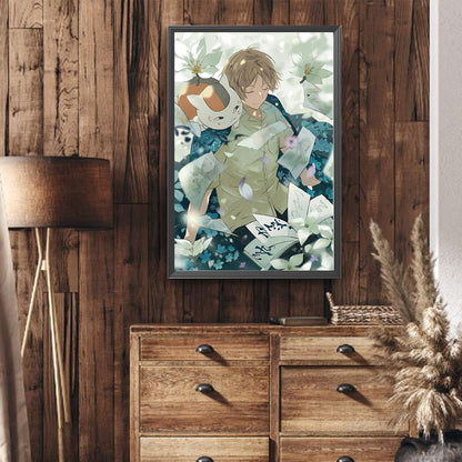 Natsume Cat Teacher And Book Of Friends - Full Round Drill Diamond Painting 40*60CM