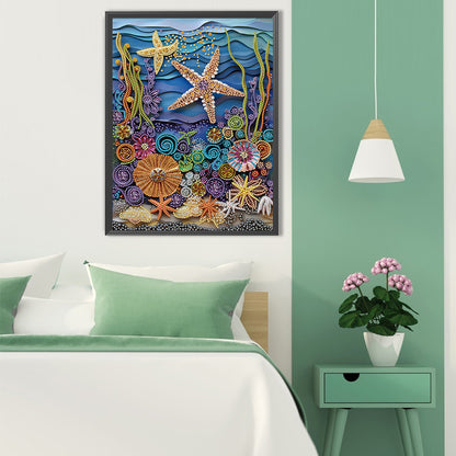 Sea Creatures Paper Quilling - Special Shaped Drill Diamond Painting 30*40CM