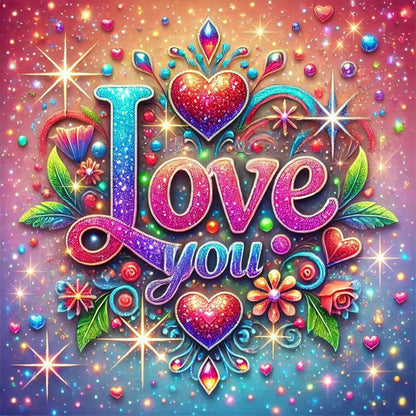 Colorful Abstract Art Love - Full Round Drill Diamond Painting 30*30CM