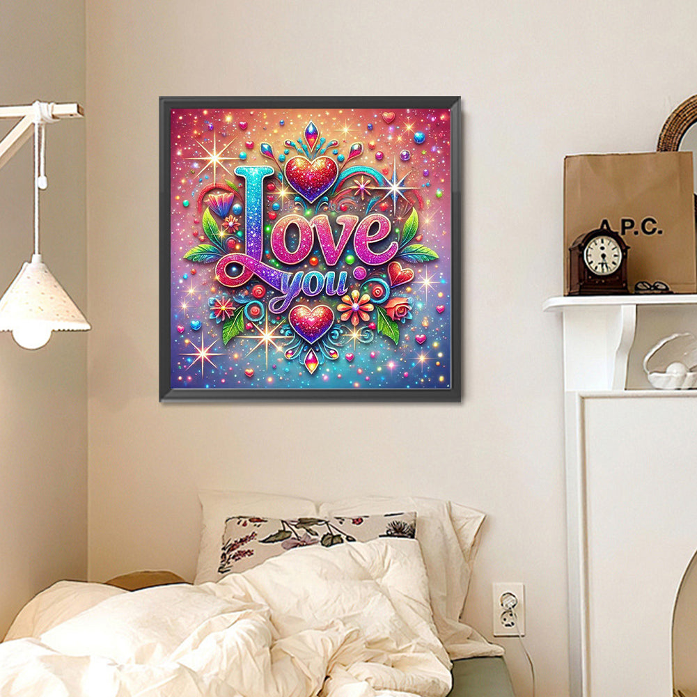 Colorful Abstract Art Love - Full Round Drill Diamond Painting 30*30CM