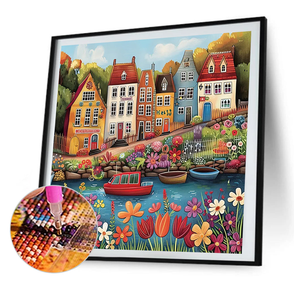 House - Full AB Round Drill Diamond Painting 40*40CM