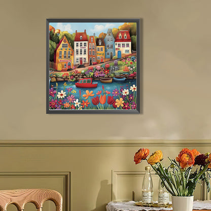 House - Full AB Round Drill Diamond Painting 40*40CM