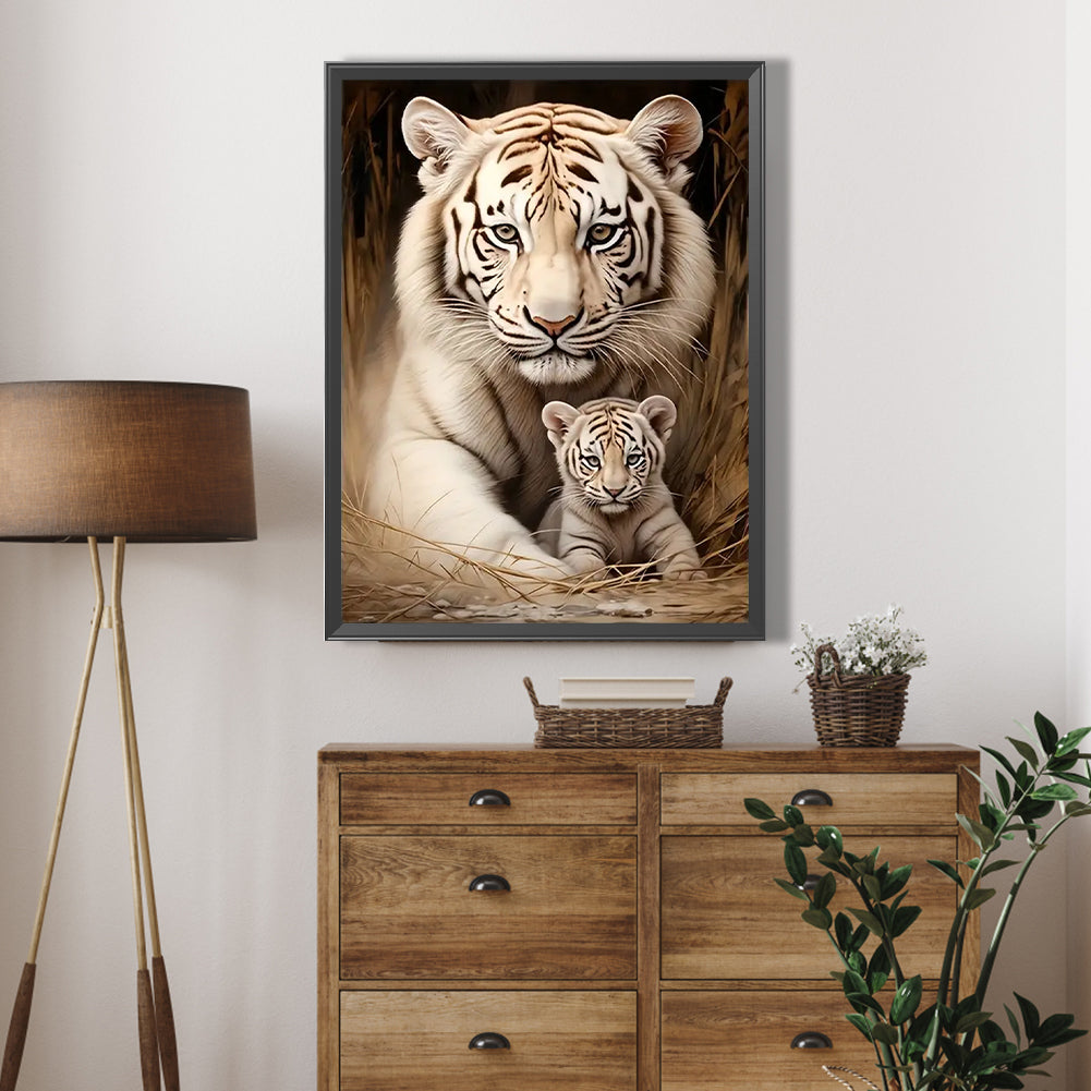 Two Lions - Full AB Round Drill Diamond Painting 45*60CM